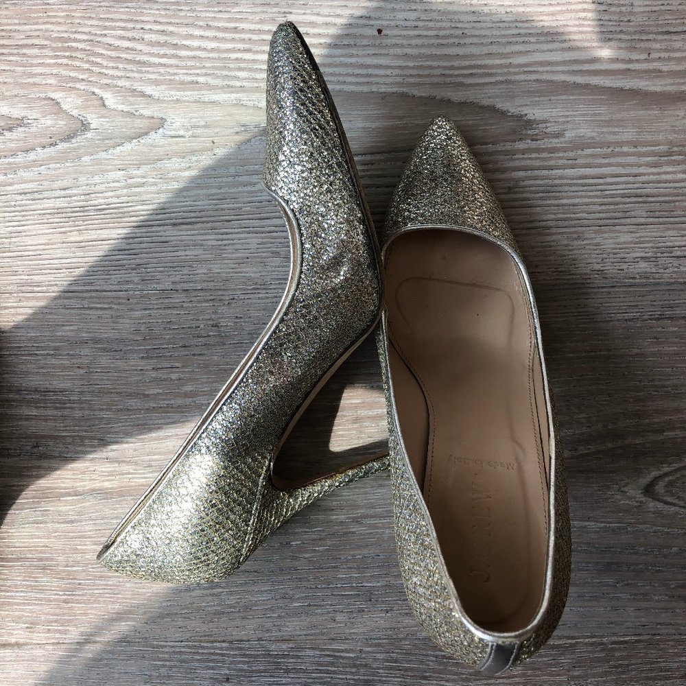 J.Crew Gold Sparkly High Heels